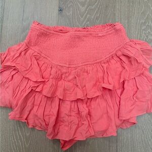 Coral Ruffled Skirt
